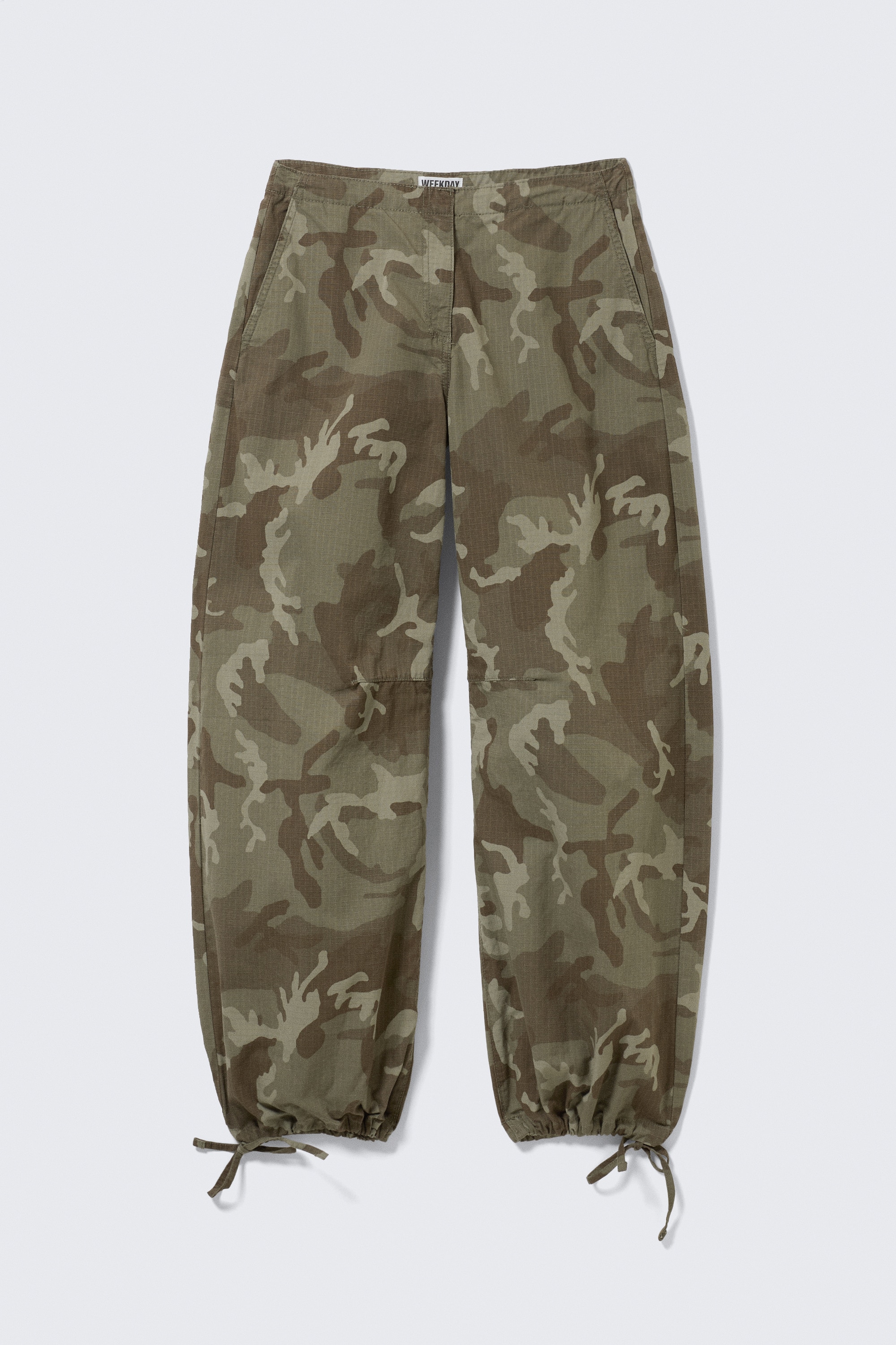 Baggy ripstop-byxor med låg midja - Khakigrön - Camo/Mörkgrå/Beige/Mörk Khaki