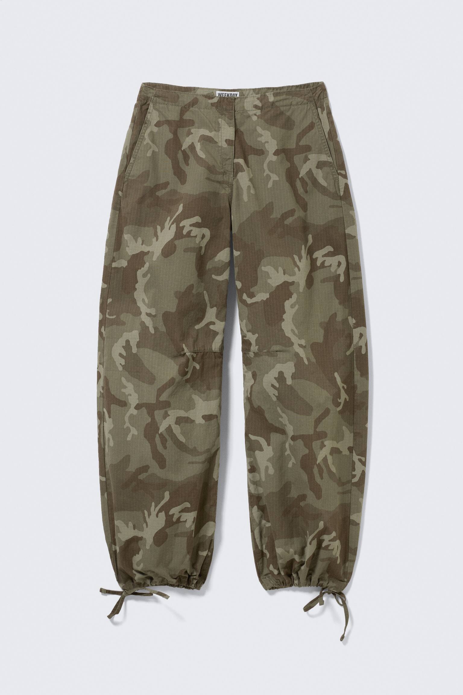 Matalavyötäröiset repäisysaumat housut-Khaki vihreä - maastokuvio - 2
