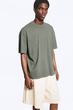 Light Dusty Khaki Green - Oversized Boxy T-Shirt - 0