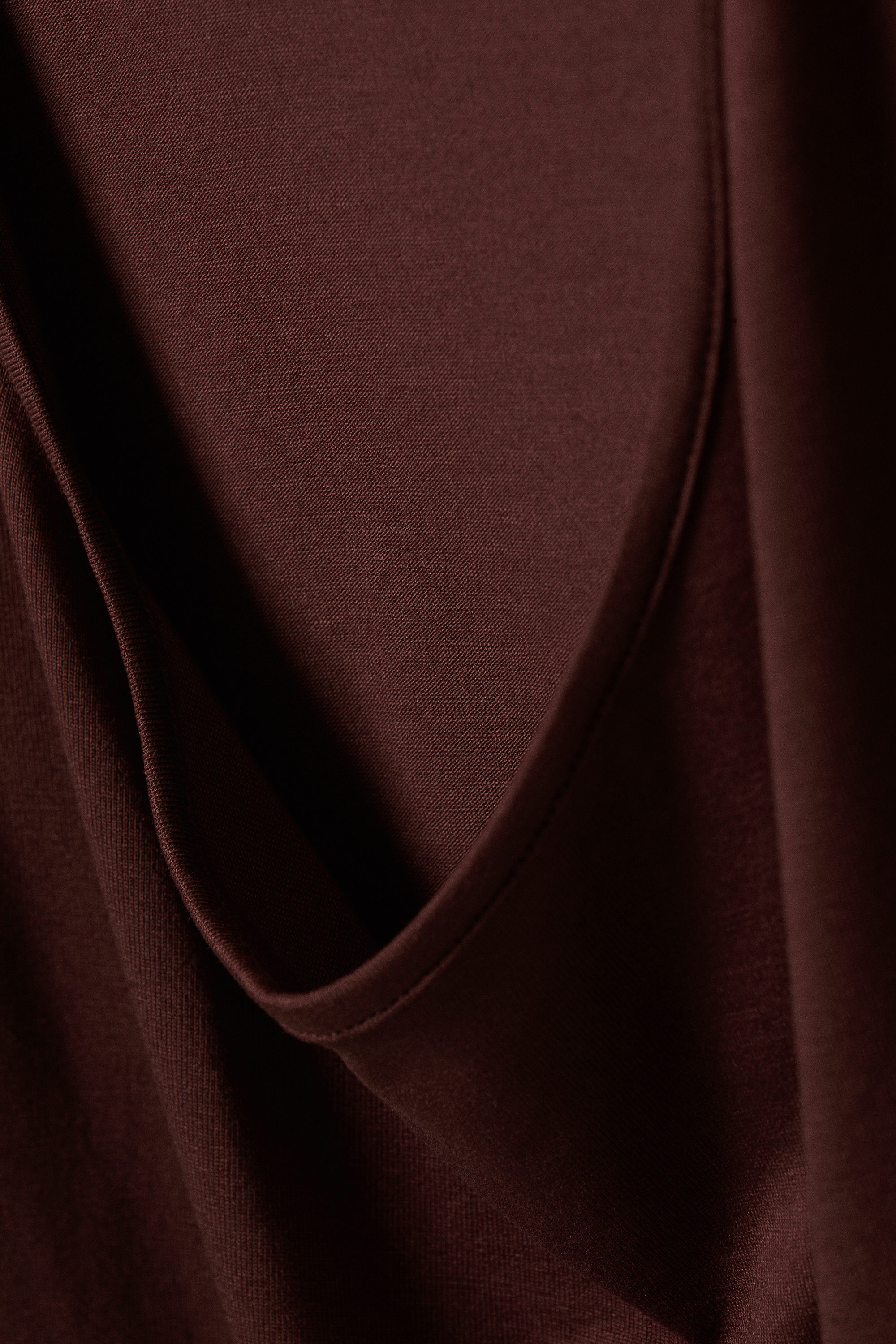 Burgundy - Long-Sleeved Open Back Top - 5