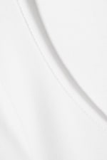 White - Long-Sleeved Slim Fit Scoop Neck Top - 4