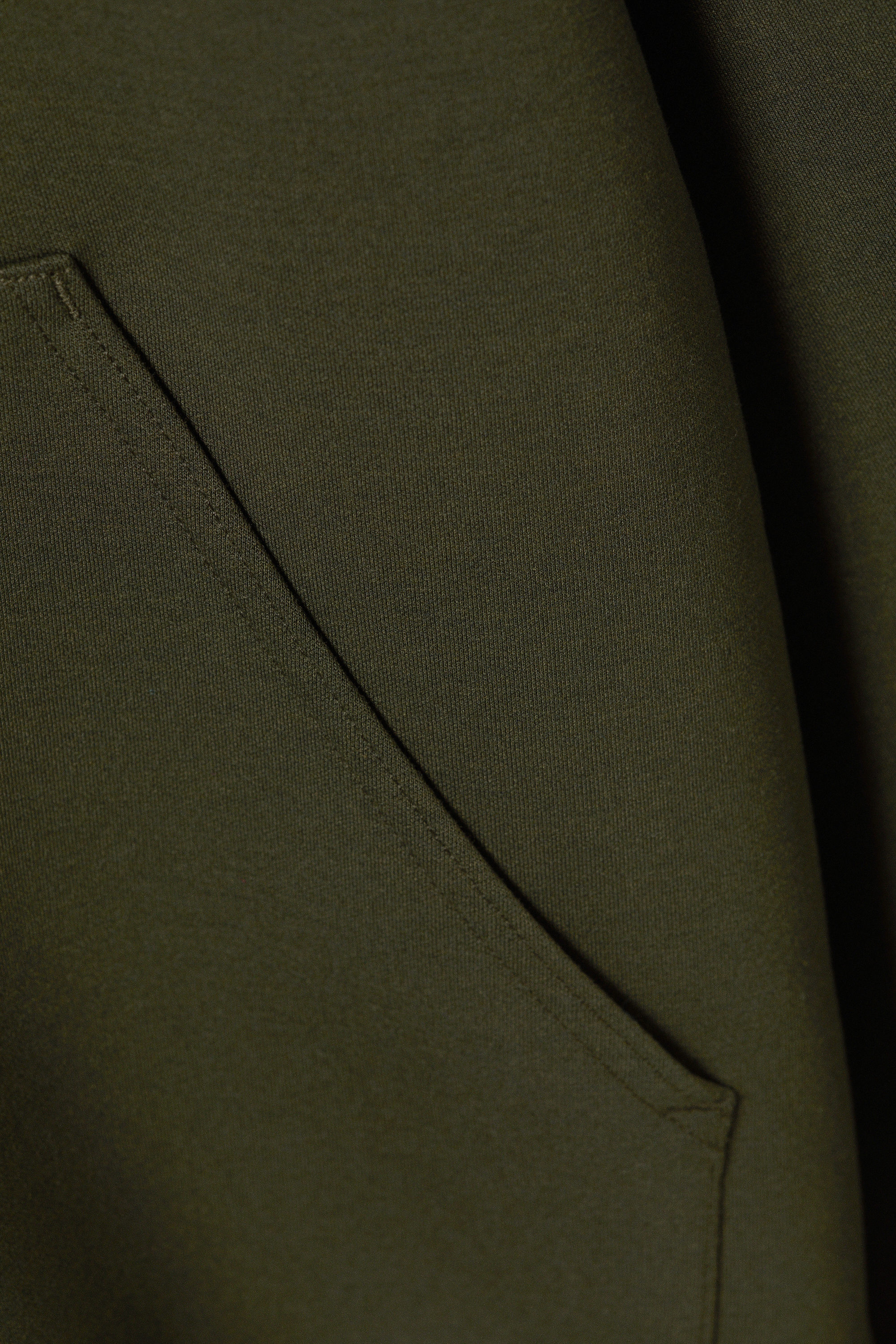 Dark Khaki Green - Oversized Scuba Hoodie - 2