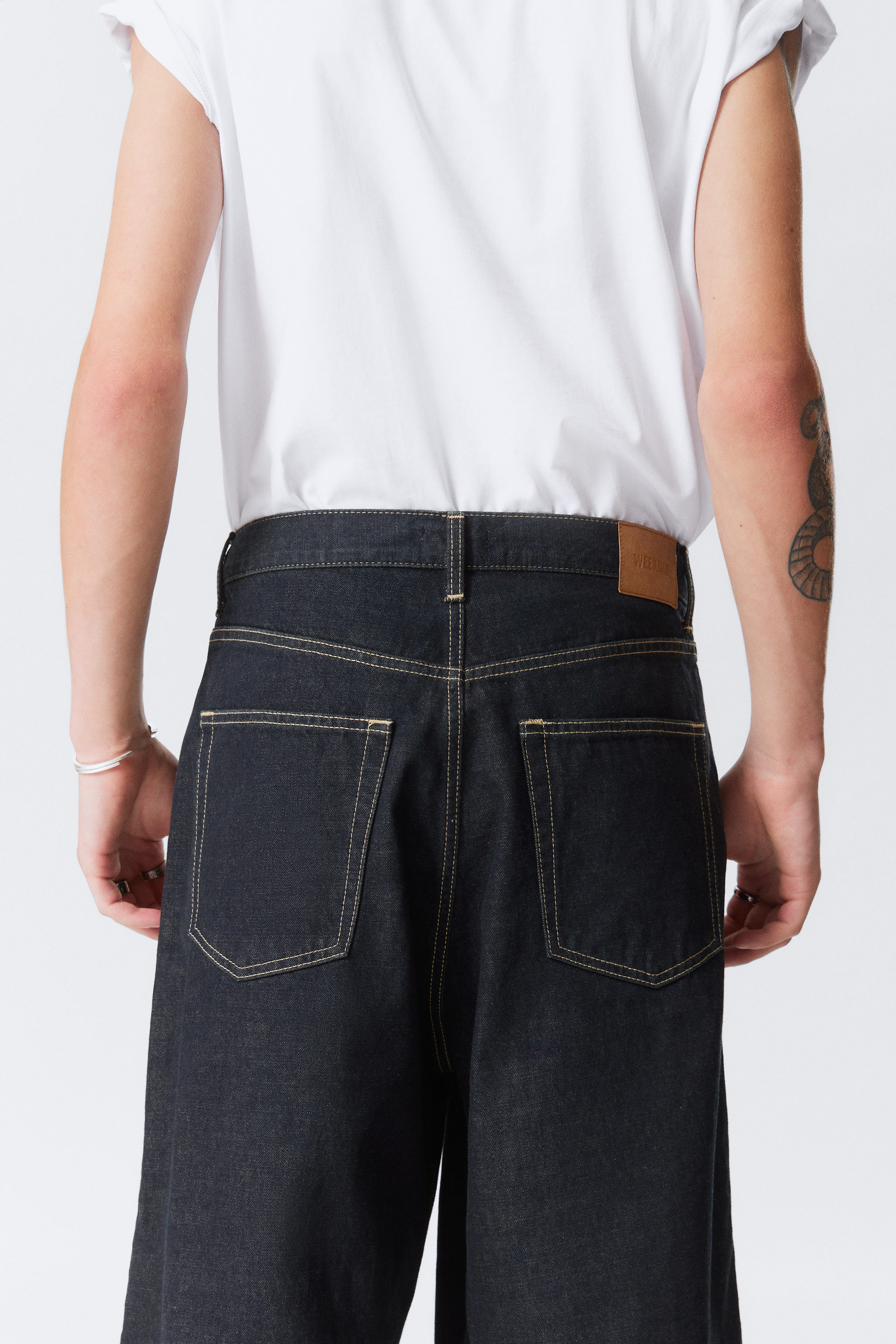 Emerald Rinse - Dark Blue - Geplooide Loose Baggy Leg Jeans - 3