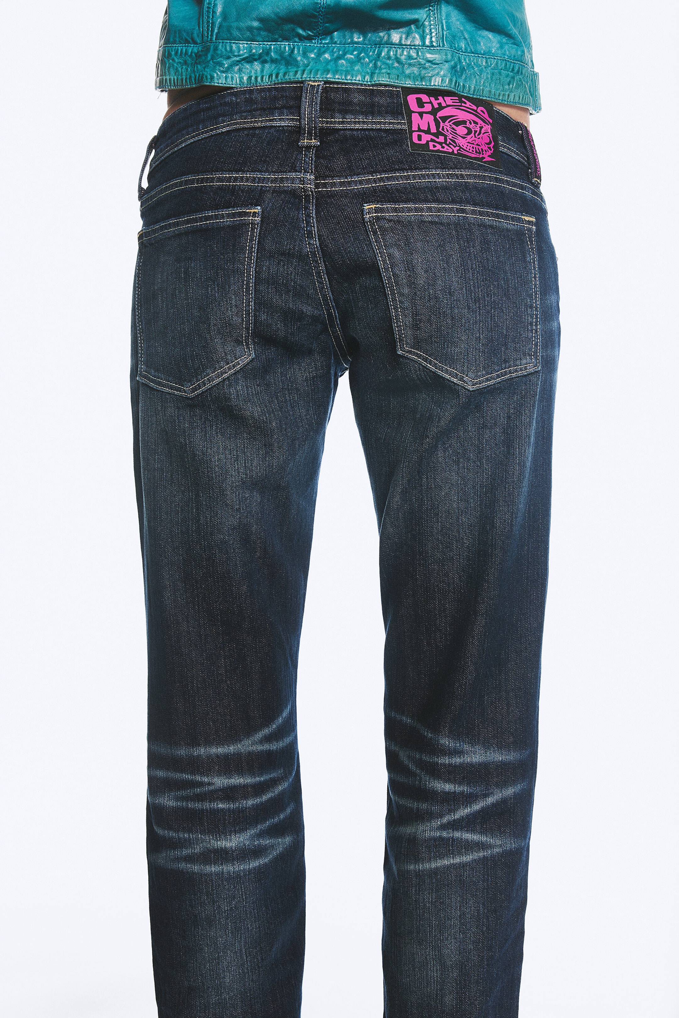 Vintage Slub - Dark Blue - RIOT LOW RISE SLIM FIT BOOTCUT JEANS - 4