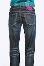 Vintage Slub - Dark Blue - RIOT LOW RISE SLIM FIT BOOTCUT JEANS - 4