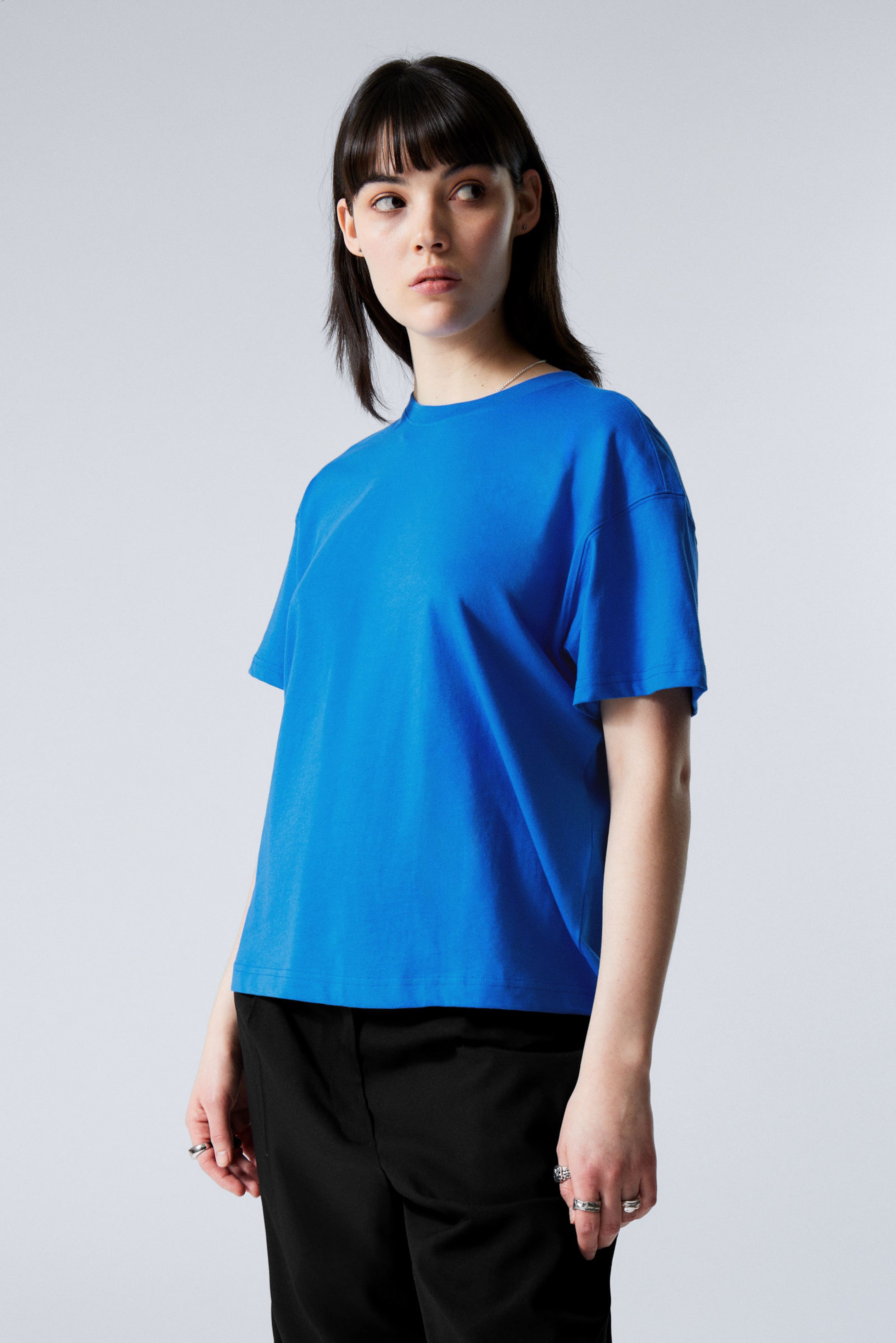 Bright Blue - Relaxed Boxy Cotton T-shirt - 1