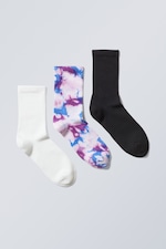 Bright Purple - 3-pack Sport Tie-Dye Socks - 0