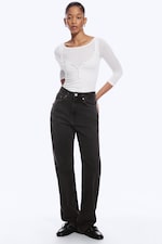 Echo Black - Noir - Jean droit standard taille très haute Rowe - 0