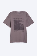 Dusty Plum - Mountain Print - Graphic Printed Short-sleeved T-shirt - 4