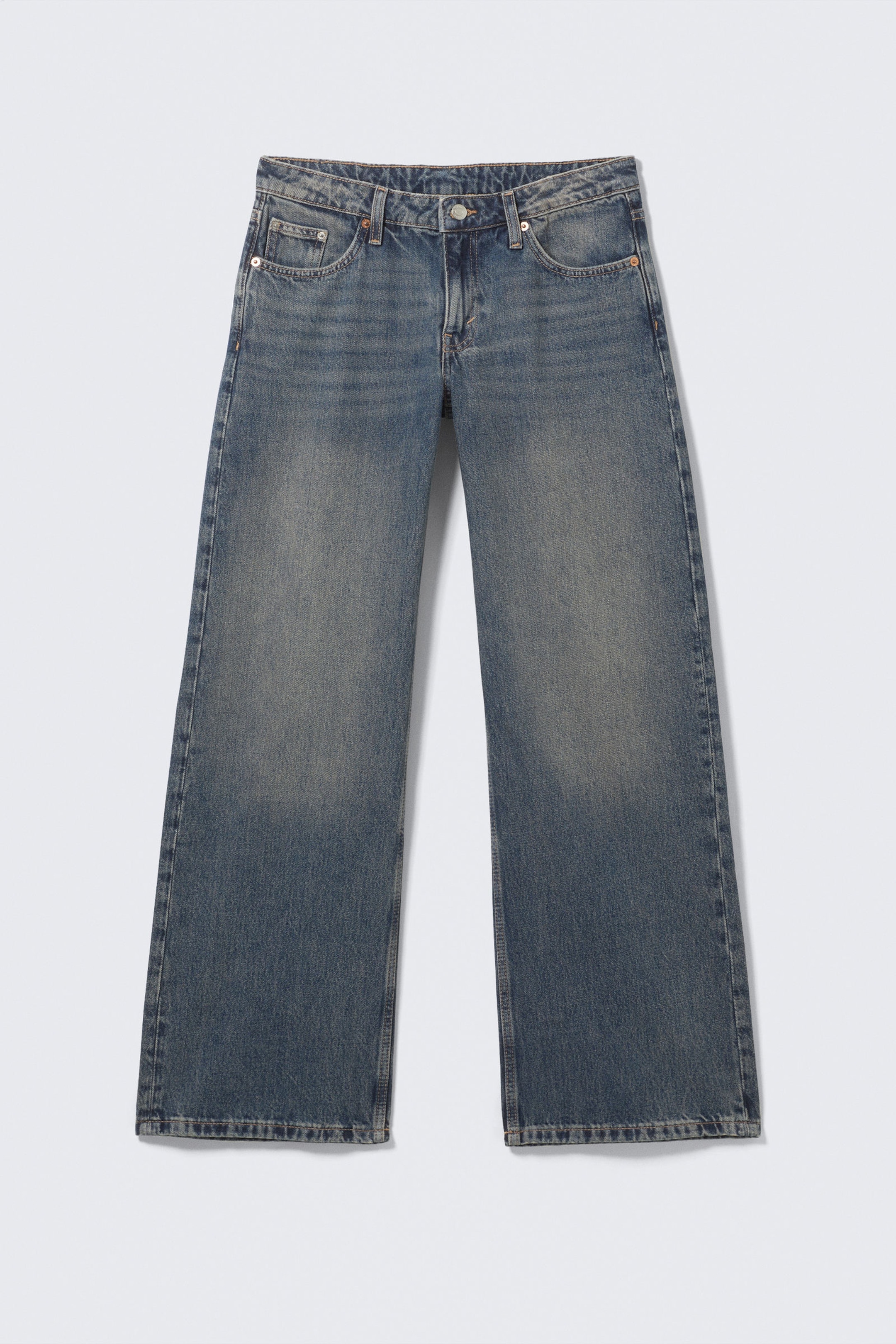 Desert Blue - Mörkblå - Imoo Low Waist Loose Wide Leg Jeans - 5