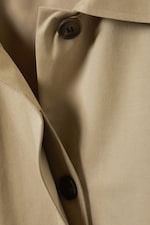 Beige - Einreihiger Oversize-Mantel - 5