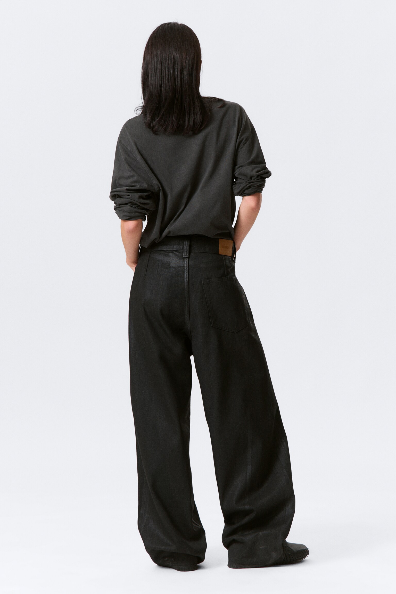 Astro Loose Utility Baggy Leg Jeans - Black Coating - Black - 6