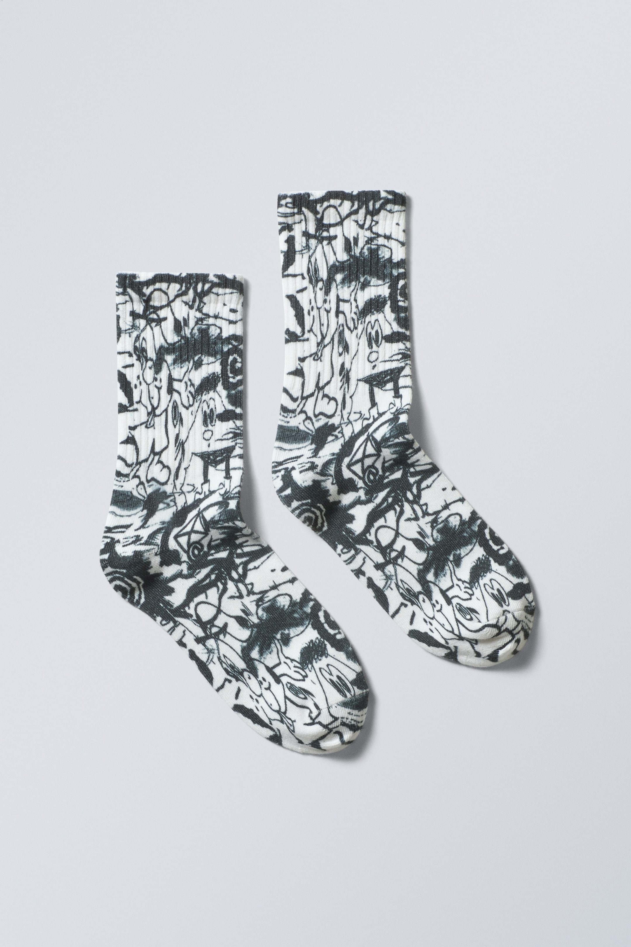Triple scribble - Printed Sport Socks - 0