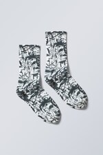 Triple scribble - Printed Sport Socks - 0