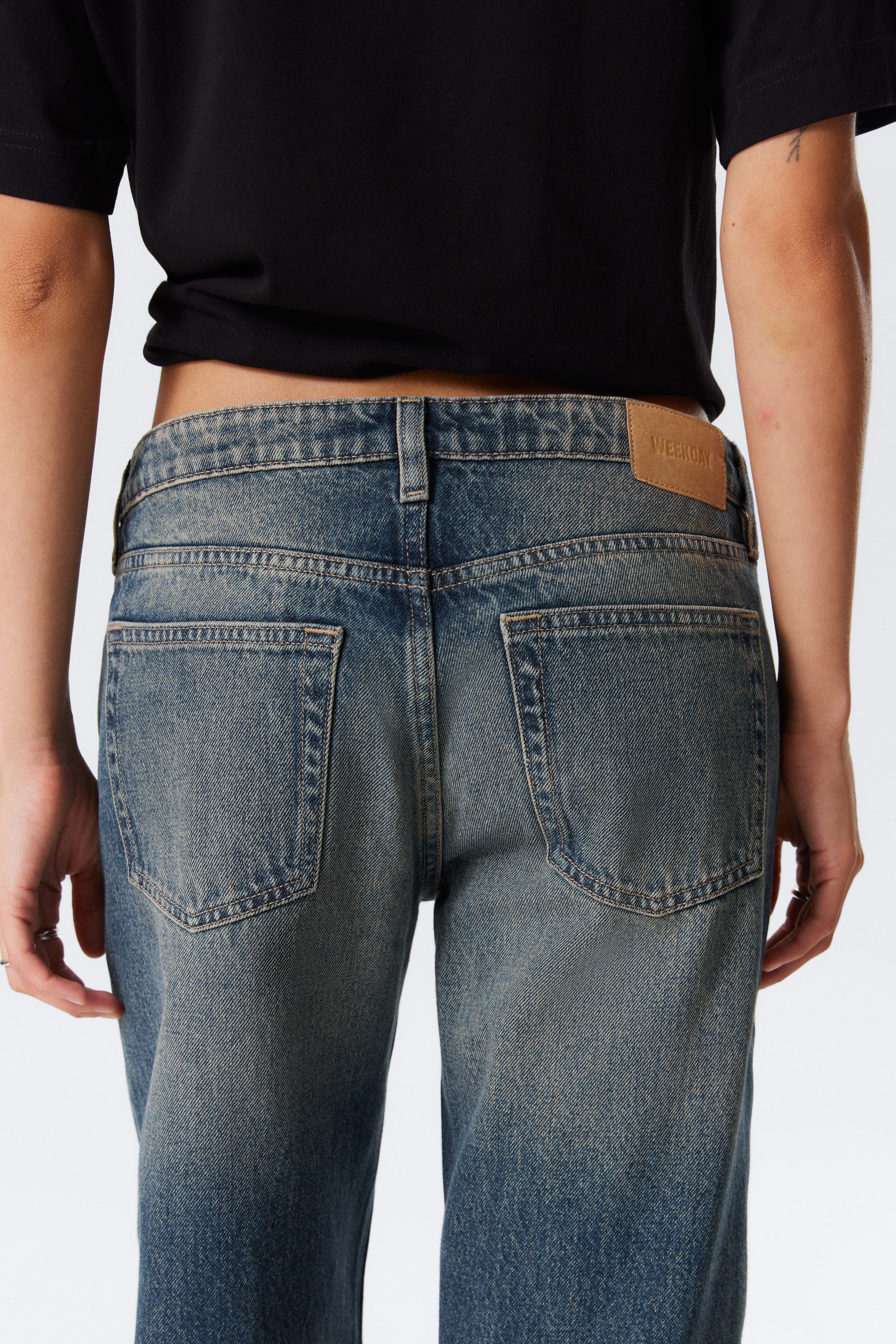 Desert Blue - Mörkblå - Imoo Low Waist Loose Wide Leg Jeans - 3