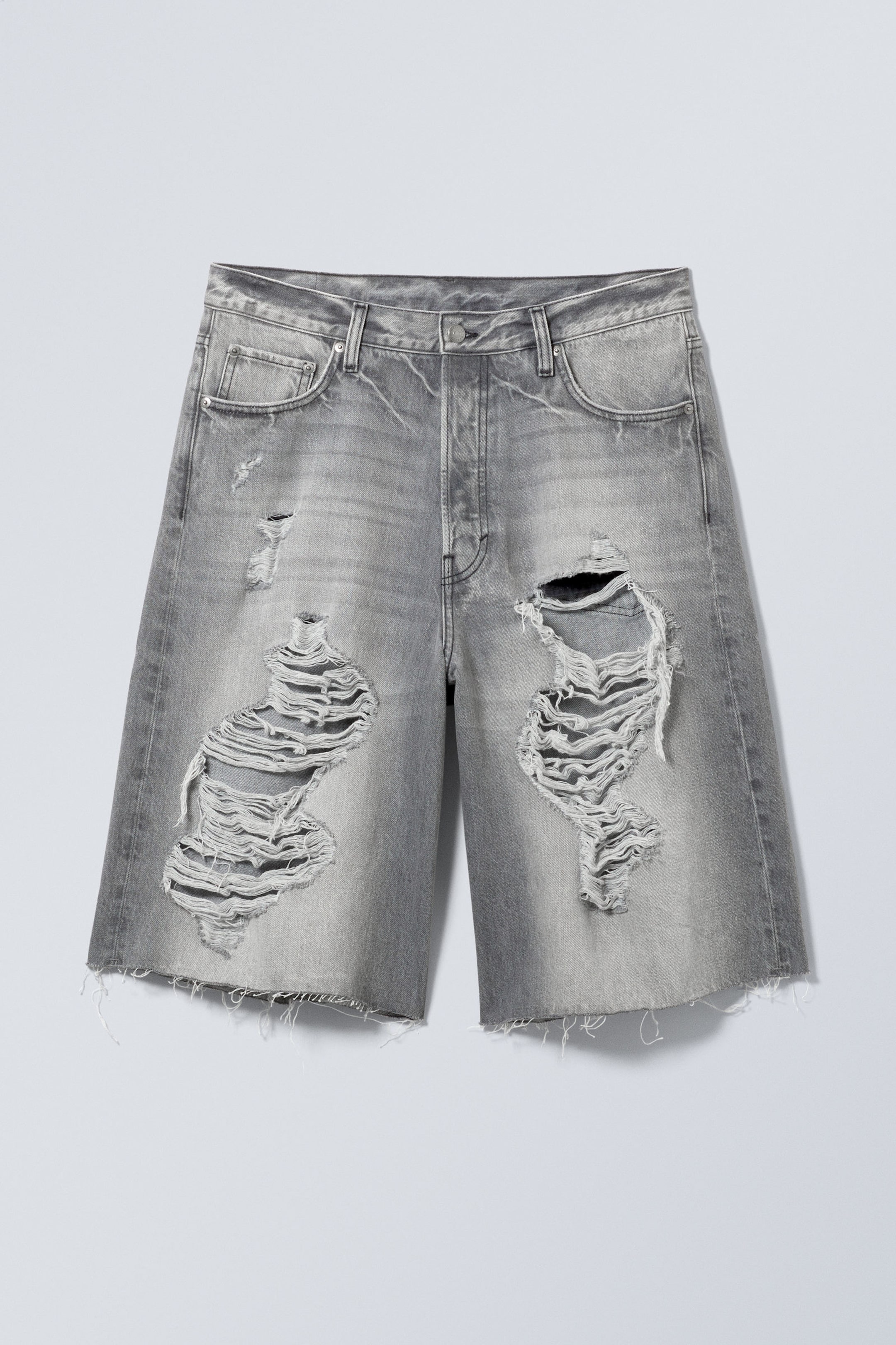 Black Grumble - Astro Denim Loose Baggy Shorts - 5