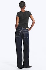 Dark Grey - Slim Fit Deep V-Neck T-Shirt - 3