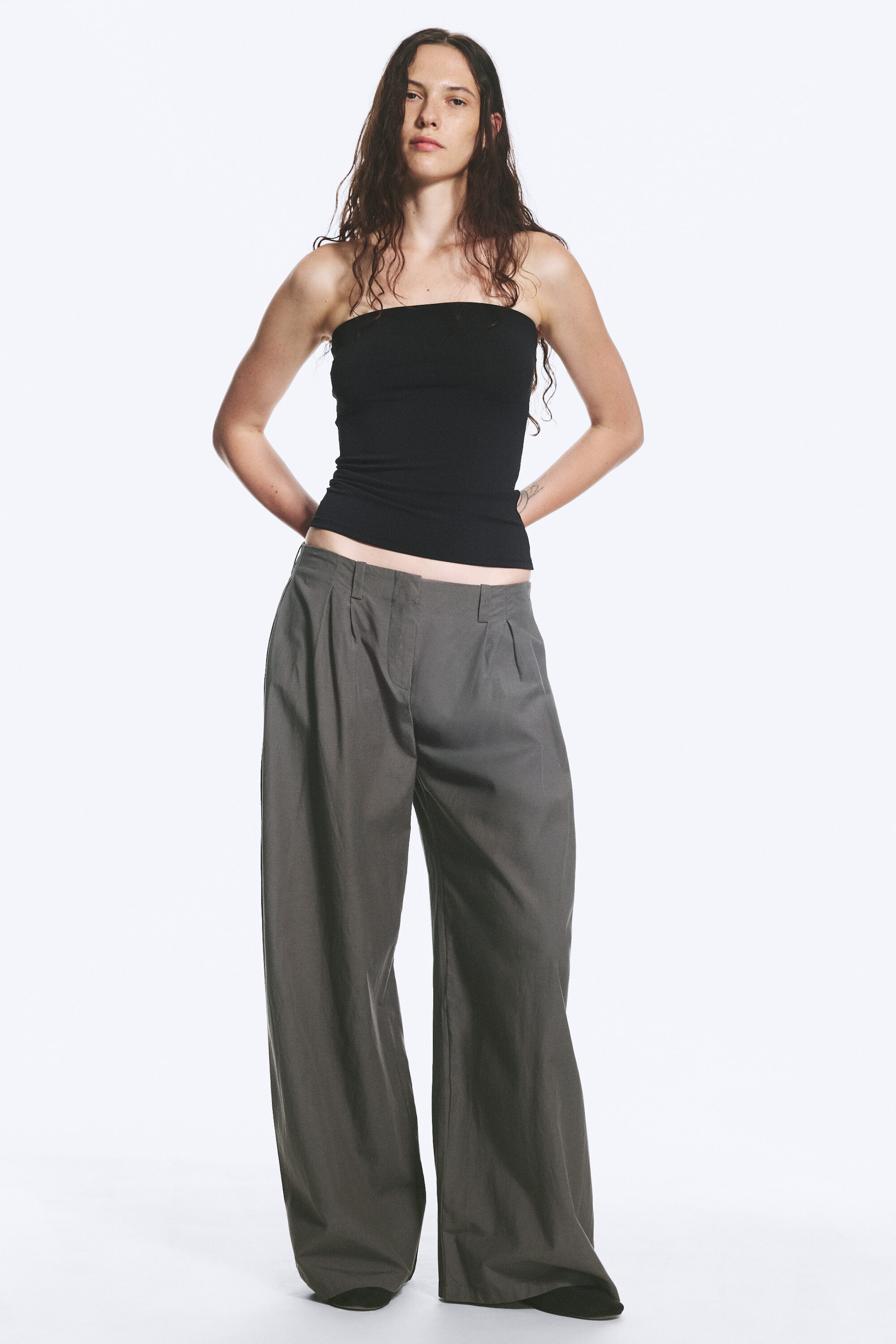 Gris foncé - Pantalon plissé Aya - 0