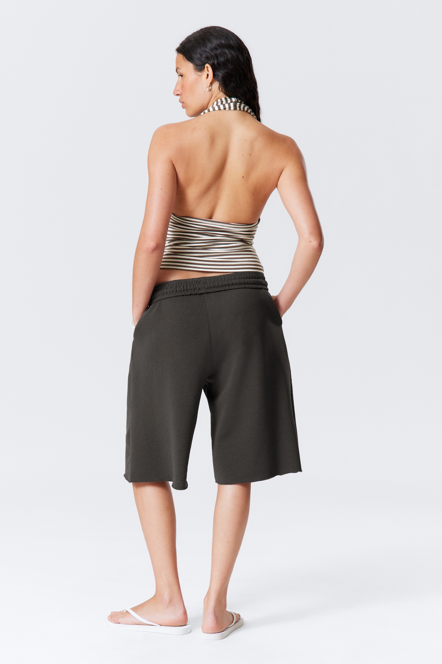 Deep Halterneck Top - Dark Mole & White Stripes/Black/Dark Blue/Red/White/Dusty Grey - 4