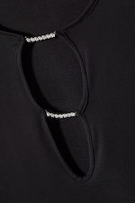 Black - Clear Rhinestone Long Sleeve - 1