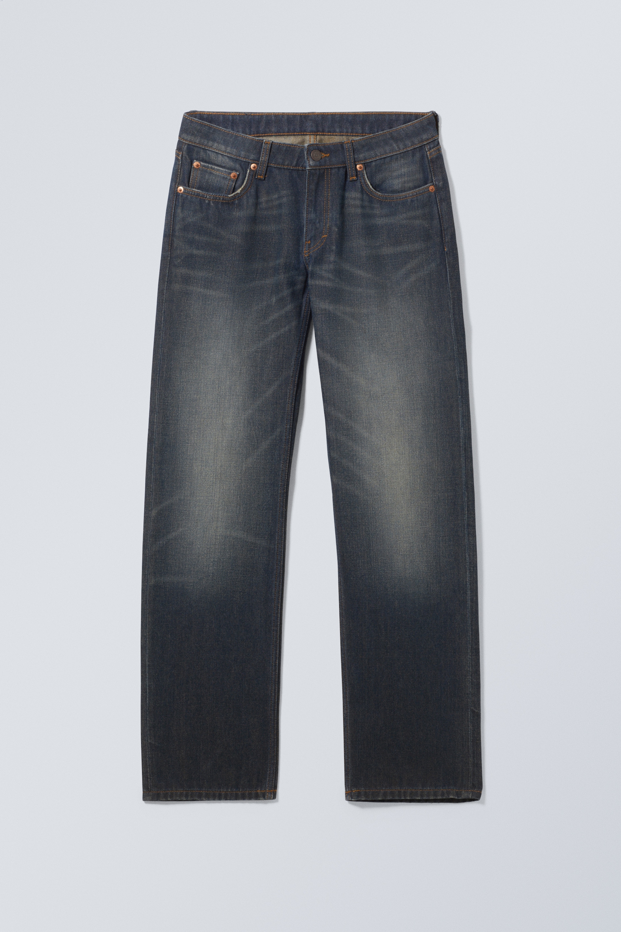 Zobrazit větší obrázek: Arrow Low Rise Regular Straight Leg Jeans - Marsh Blue - Dark Blue - ŽENY | H&M CZ 1