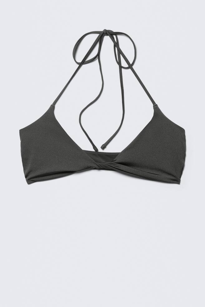 Turn Halter Bikini Top - Gri Închis - 1