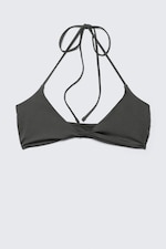 Dark Grey Shimmer - Turn Halter Bikini Top - 3