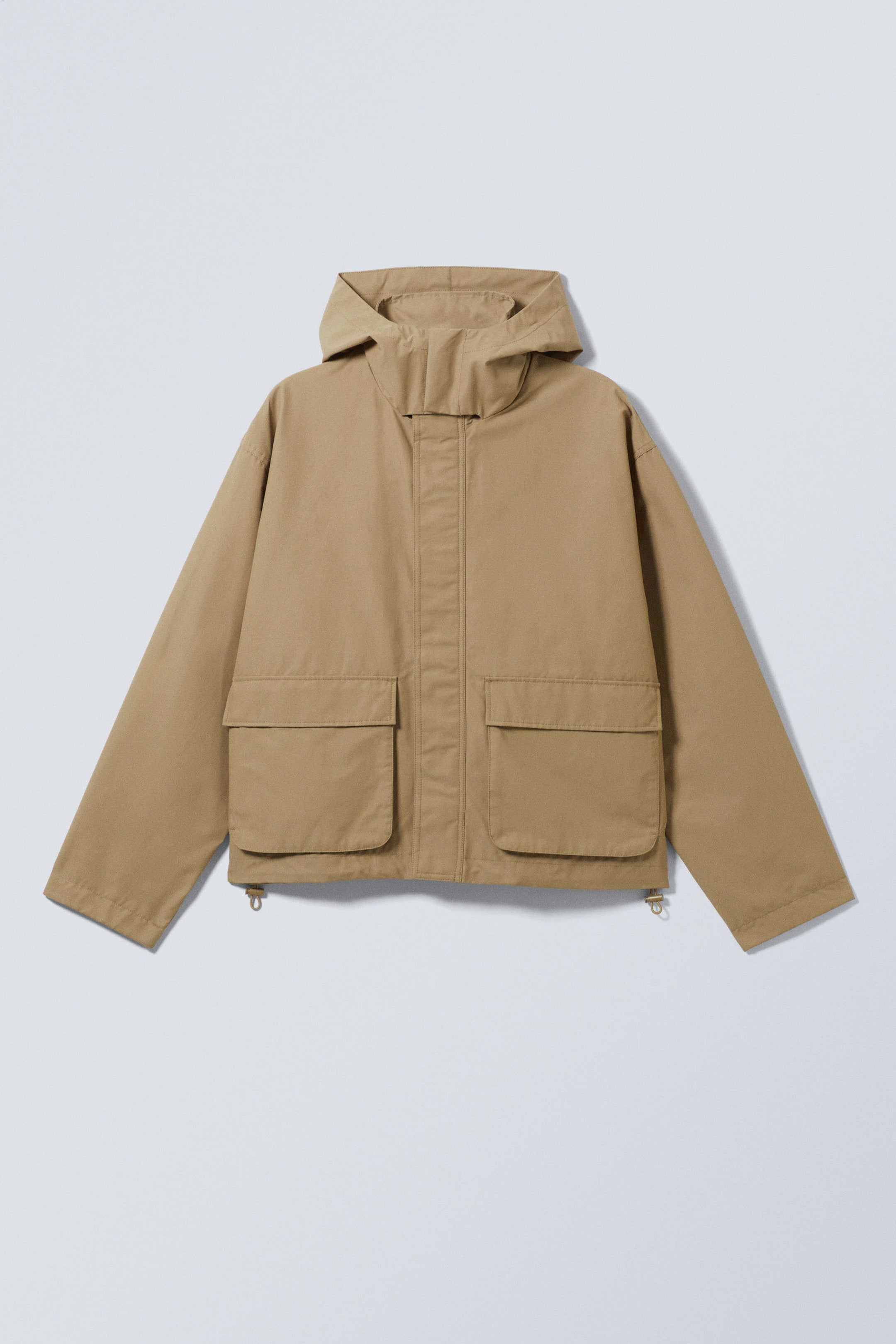Dark Beige - Relaxed Fit Hooded Jacket - 4