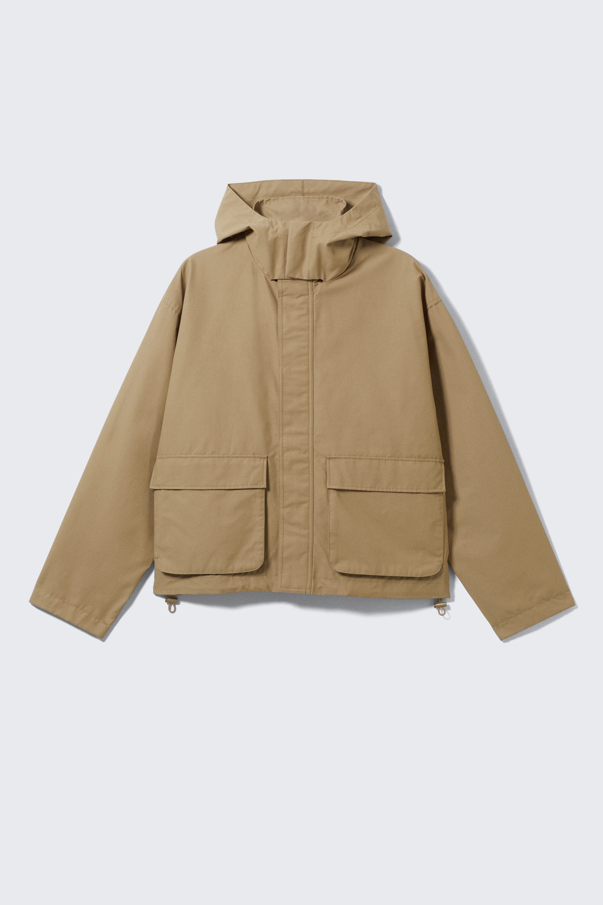 Dark Beige - Relaxed Fit Hooded Jacket - 4