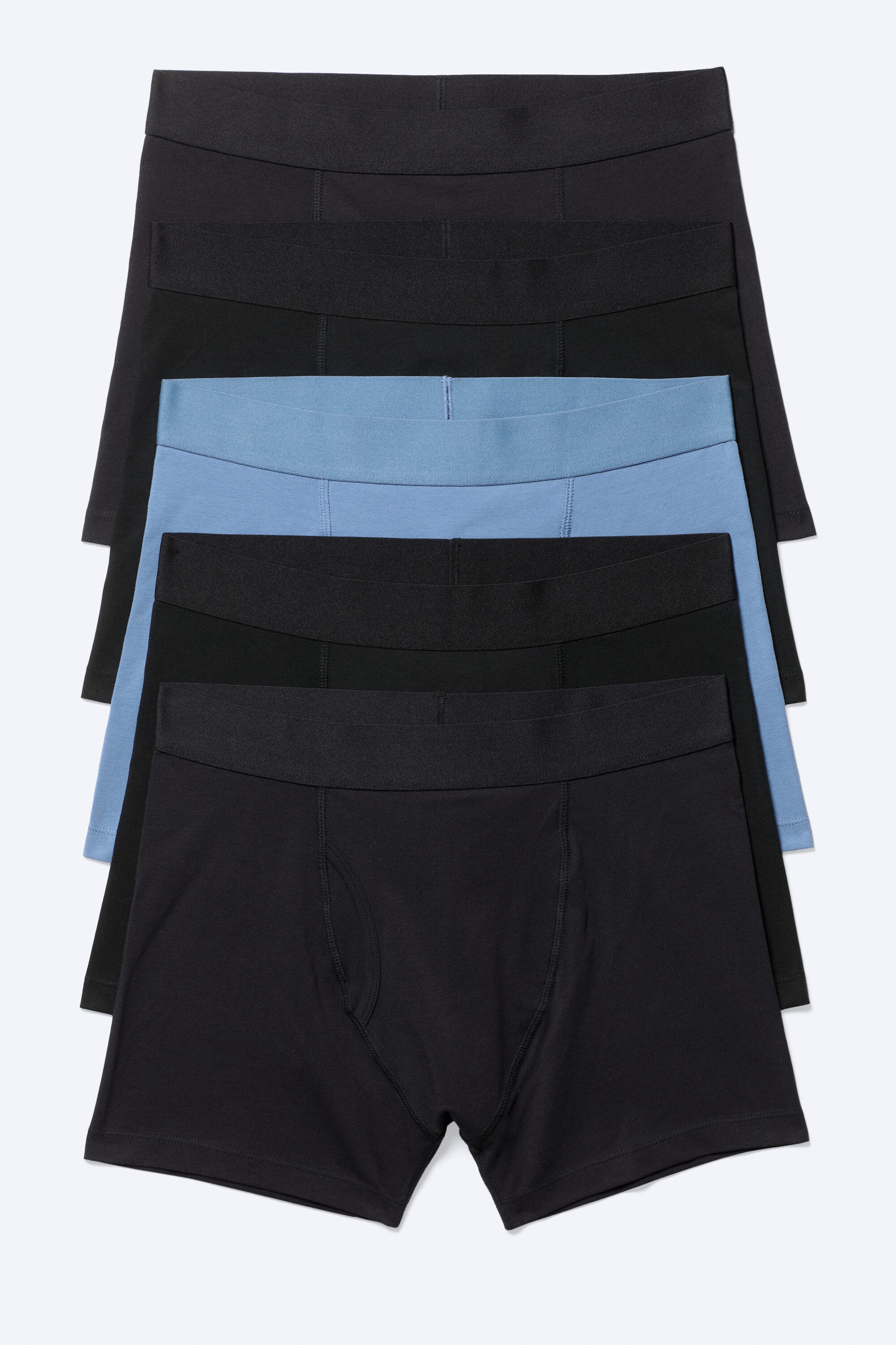 Mix aus Schwarz & Blau - Boxershorts 5er-Pack