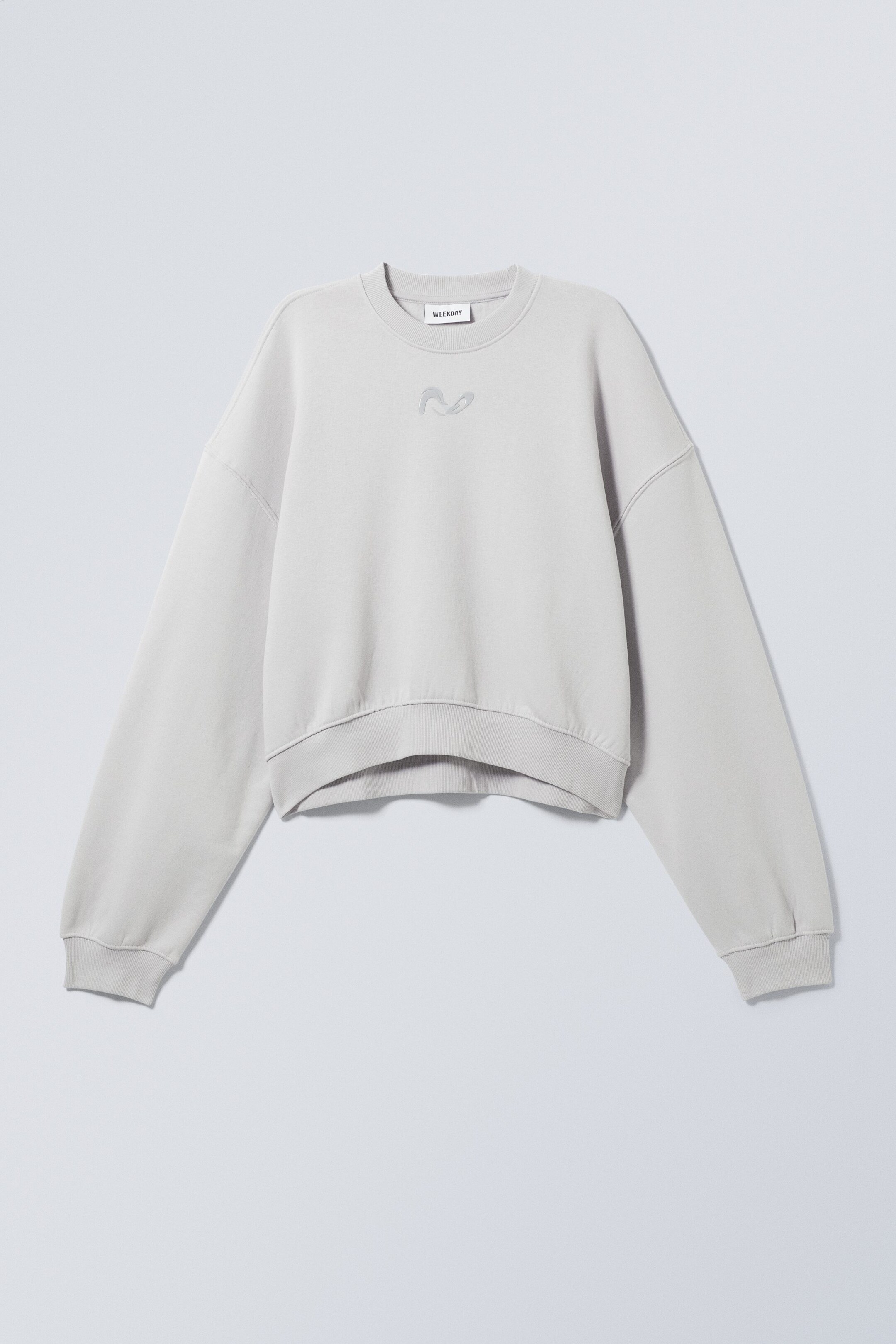 Grey Swirl - Crop Printed Sweatshirt - 0