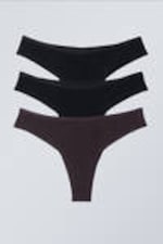 Black/Dark Purple - 3-pack Inez Brazilian Cotton Briefs - 1