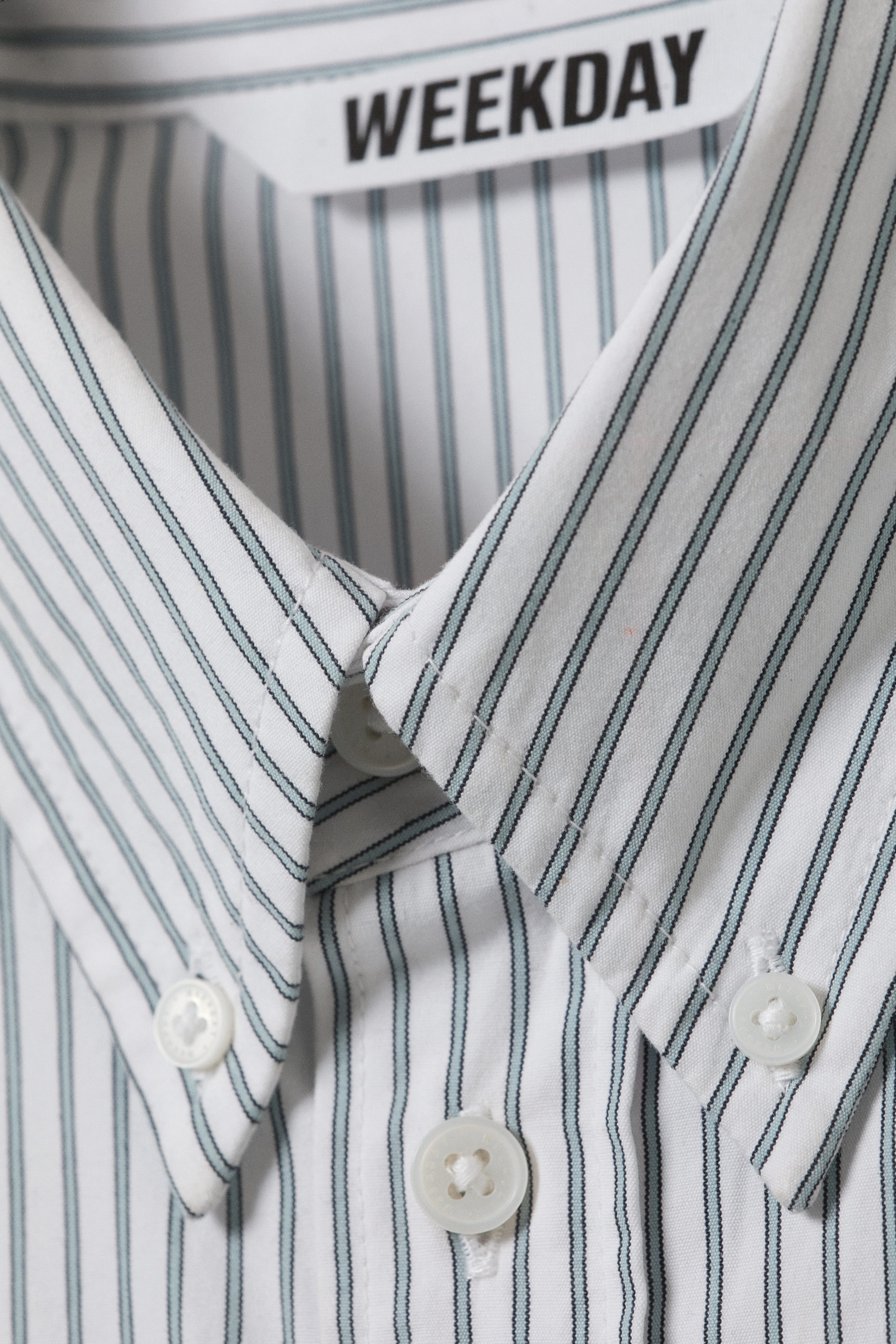 Blanc - Rayures bleues - Chemise oversize à rayures boutonnée - 5