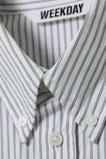 Blanc - Rayures bleues - Chemise oversize à rayures boutonnée - 5