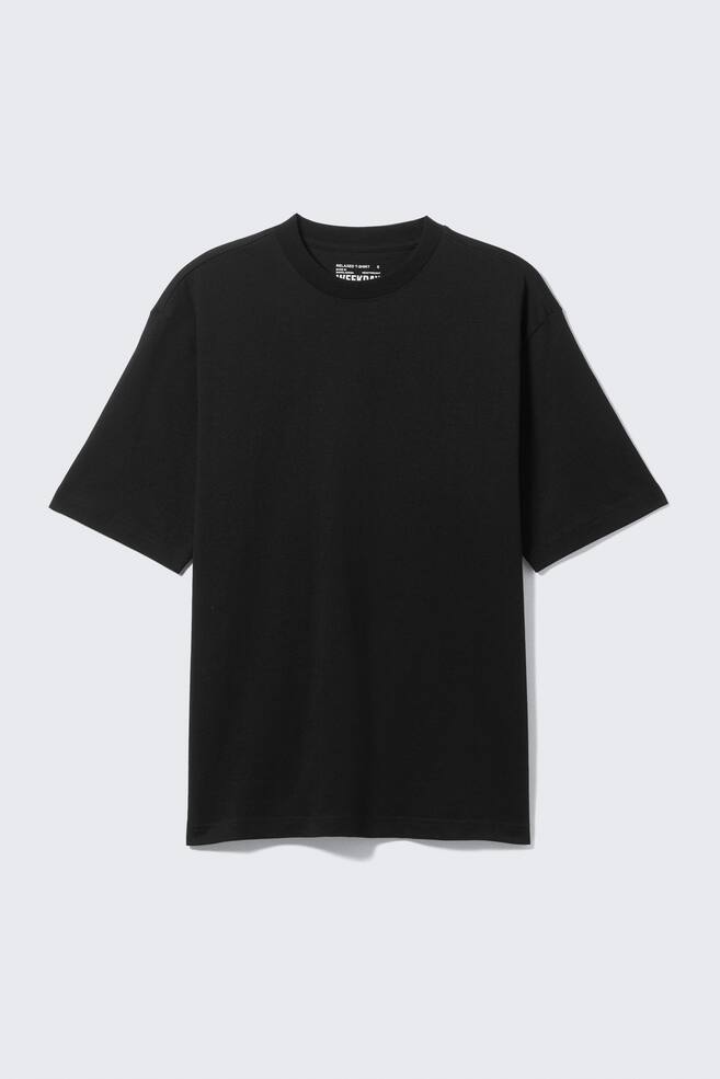 T-SHIRT MIT RELAXTER PASSFORM - Schwarz/Weiß/Staubiges Grau/Helles, staubiges Khakigrün/Hellblau/Gewaschenes Blau - 1