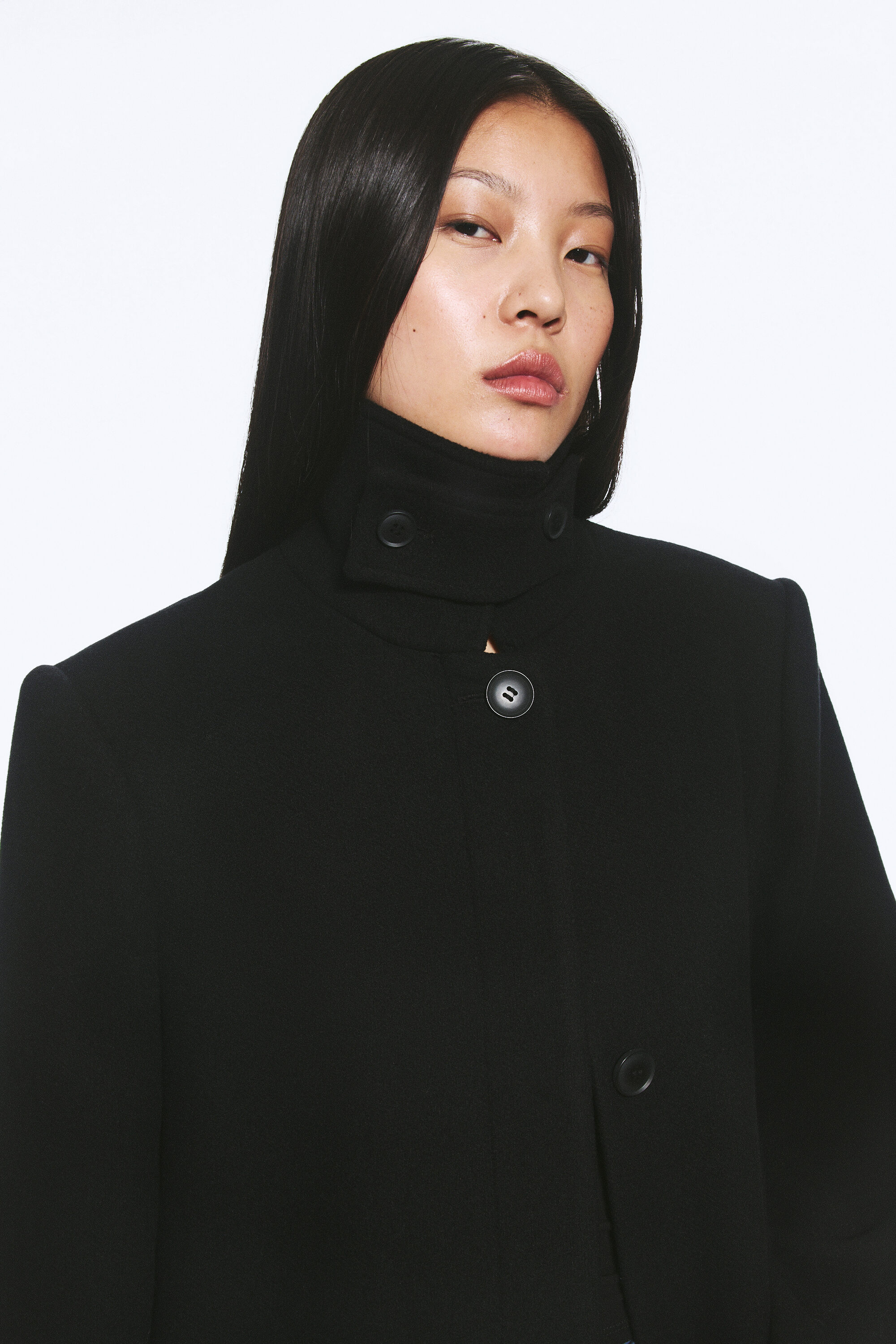 long oversized wool-blend coat - Black | Weekday WW