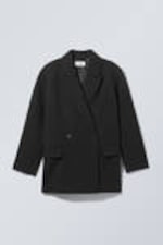 Black - Carla Oversized Wool Blend Jacket - 0