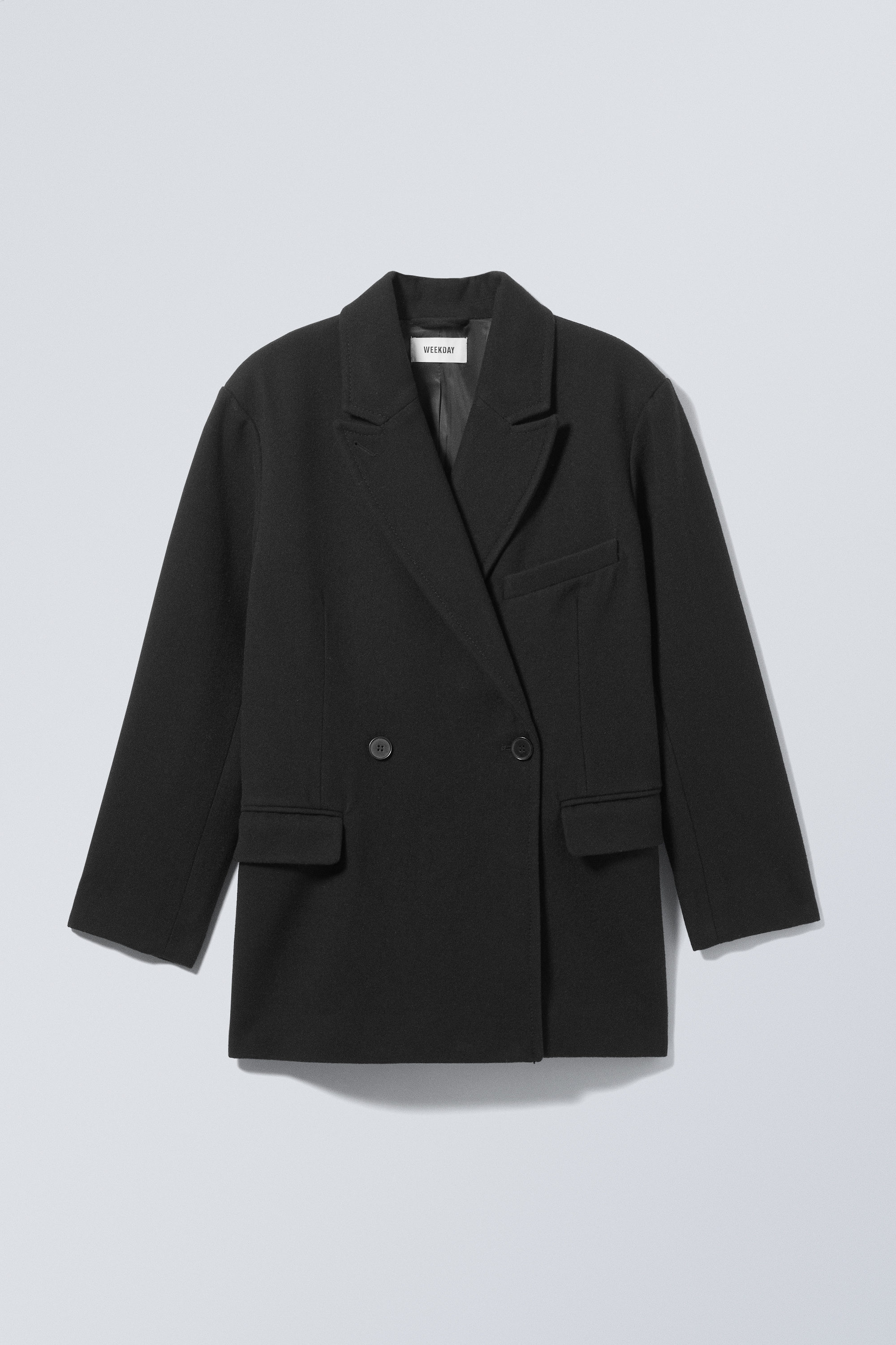 carla oversized wool blend jacket - Black | Weekday WW