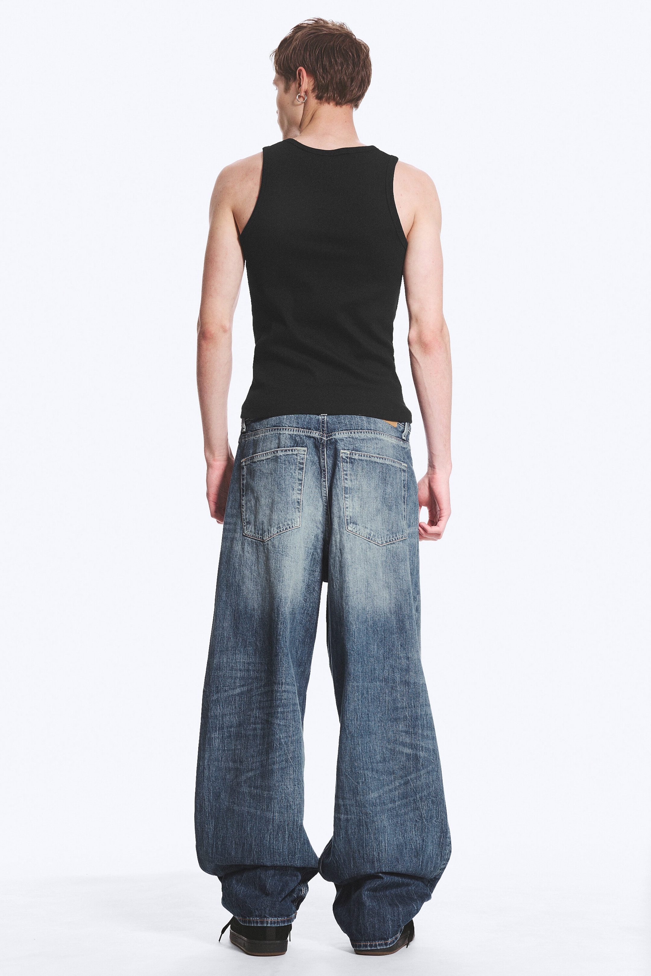 Board Blue - Mittelblau - Astro Mid Waist Loose Baggy Unisex Jeans - 2