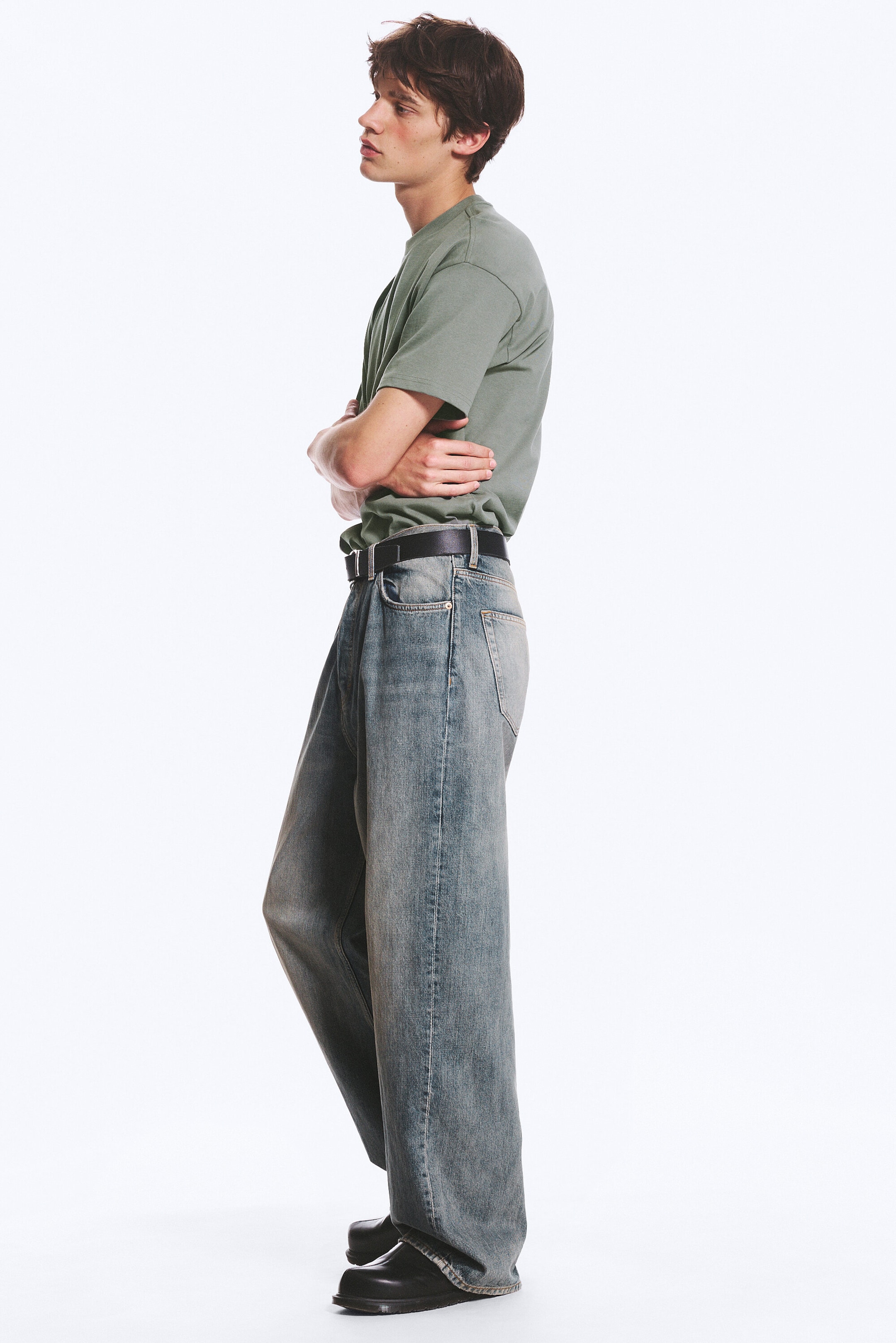Arizona Blue - Medium Blue - Astro Mid Rise Loose Baggy Unisex Jeans - 3