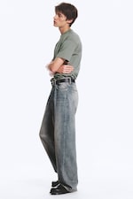 Arizona Blue - Medium Blue - Astro Mid Rise Loose Baggy Unisex Jeans - 3