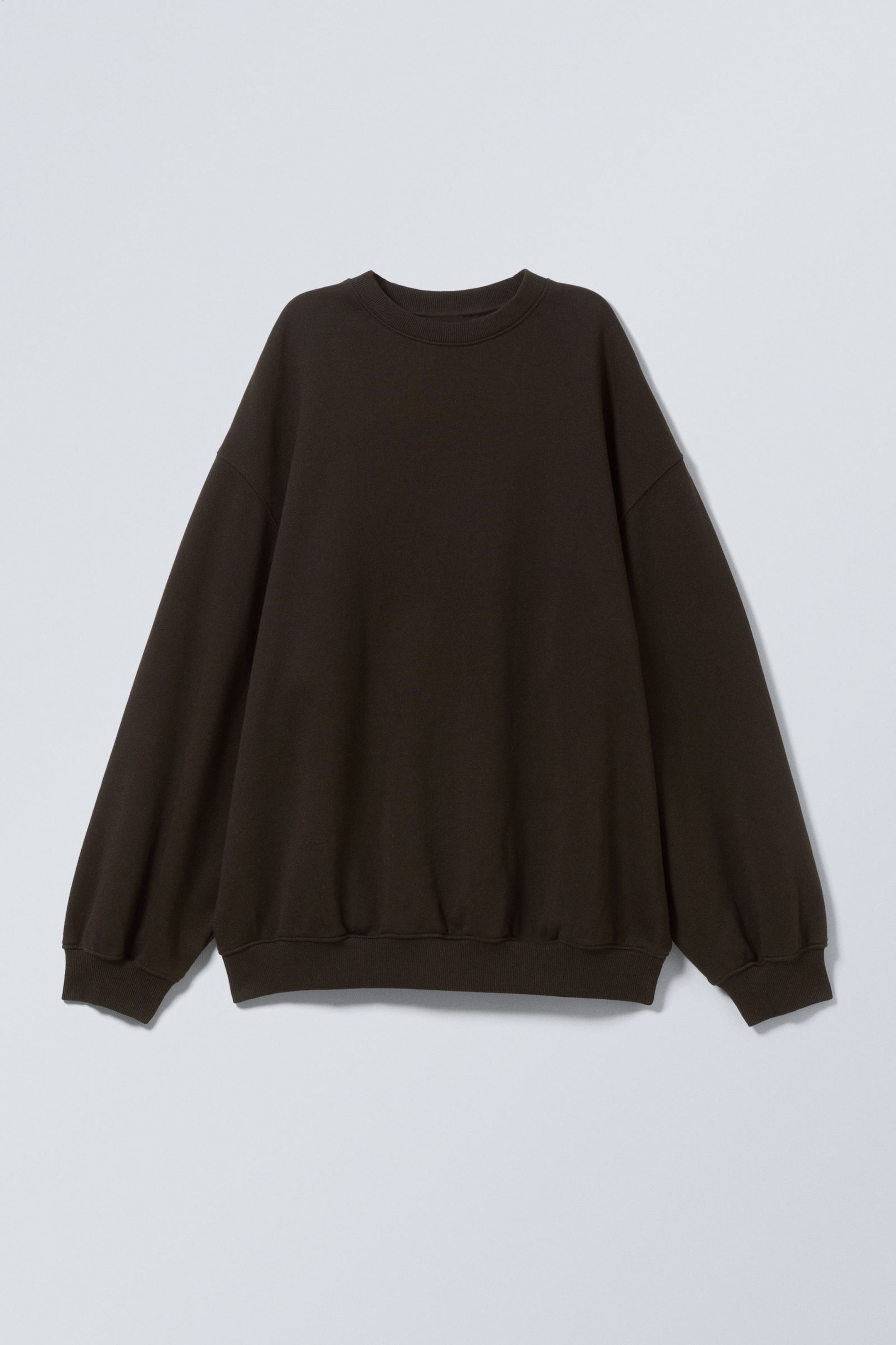 Dark Brown - Long-Sleeved Oversized Sweatshirt - 0