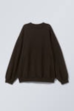 Dark Brown - Long-Sleeved Oversized Sweatshirt - 0