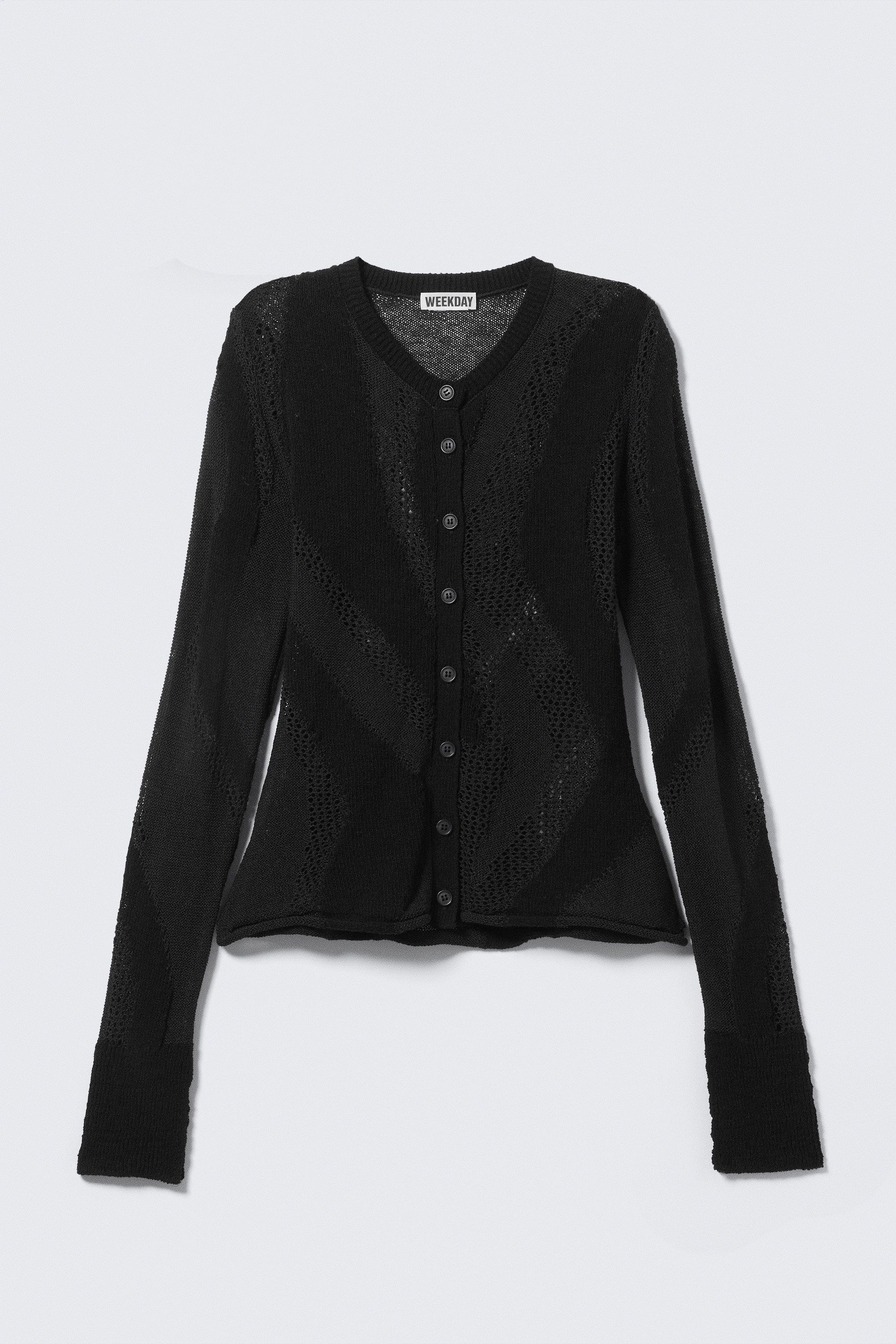 Svetr z texturovaného úpletu Slim Fit - Tmavě šedá/Krémová