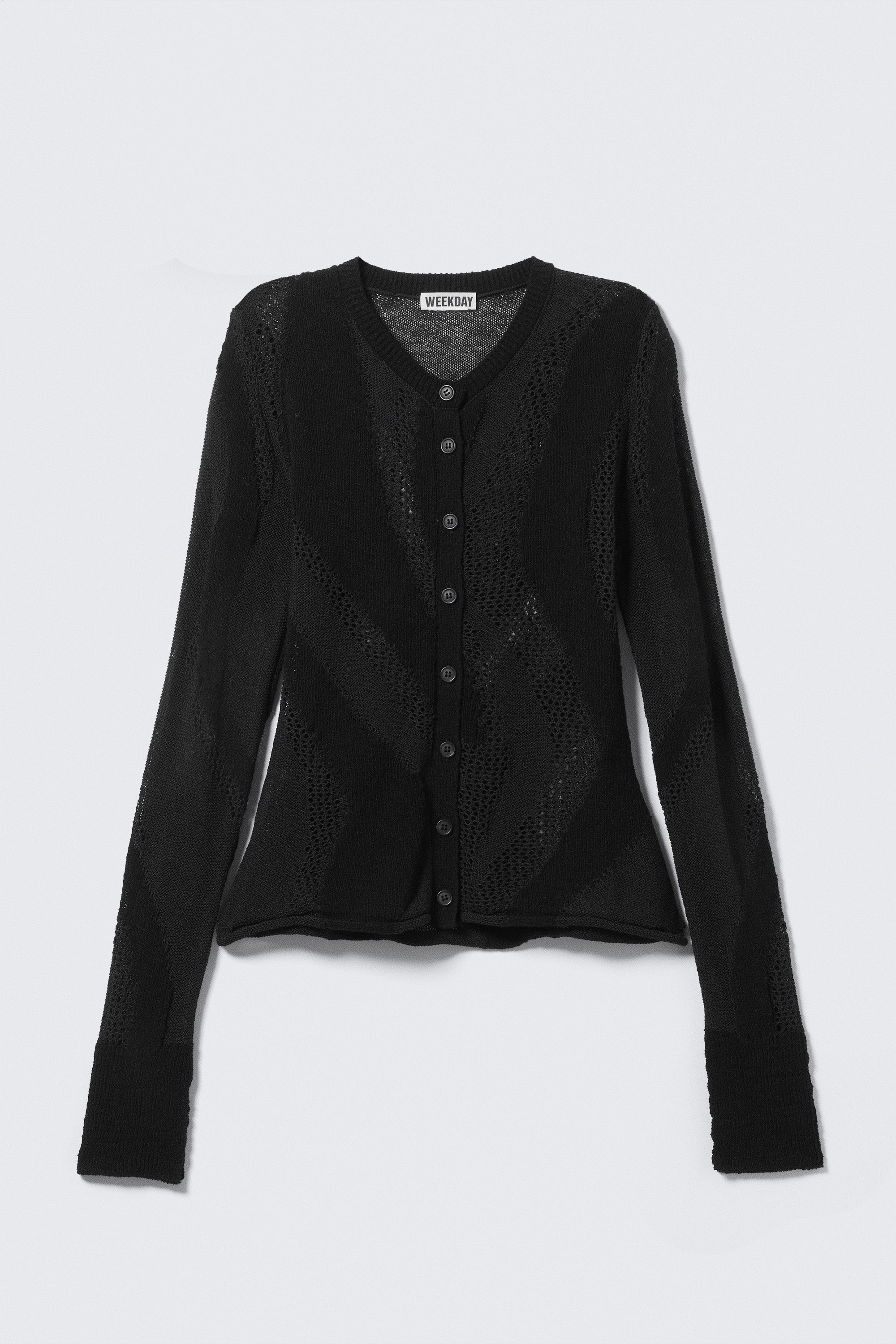 Dark Grey - Slim Fit Textured Knit Cardigan - 3