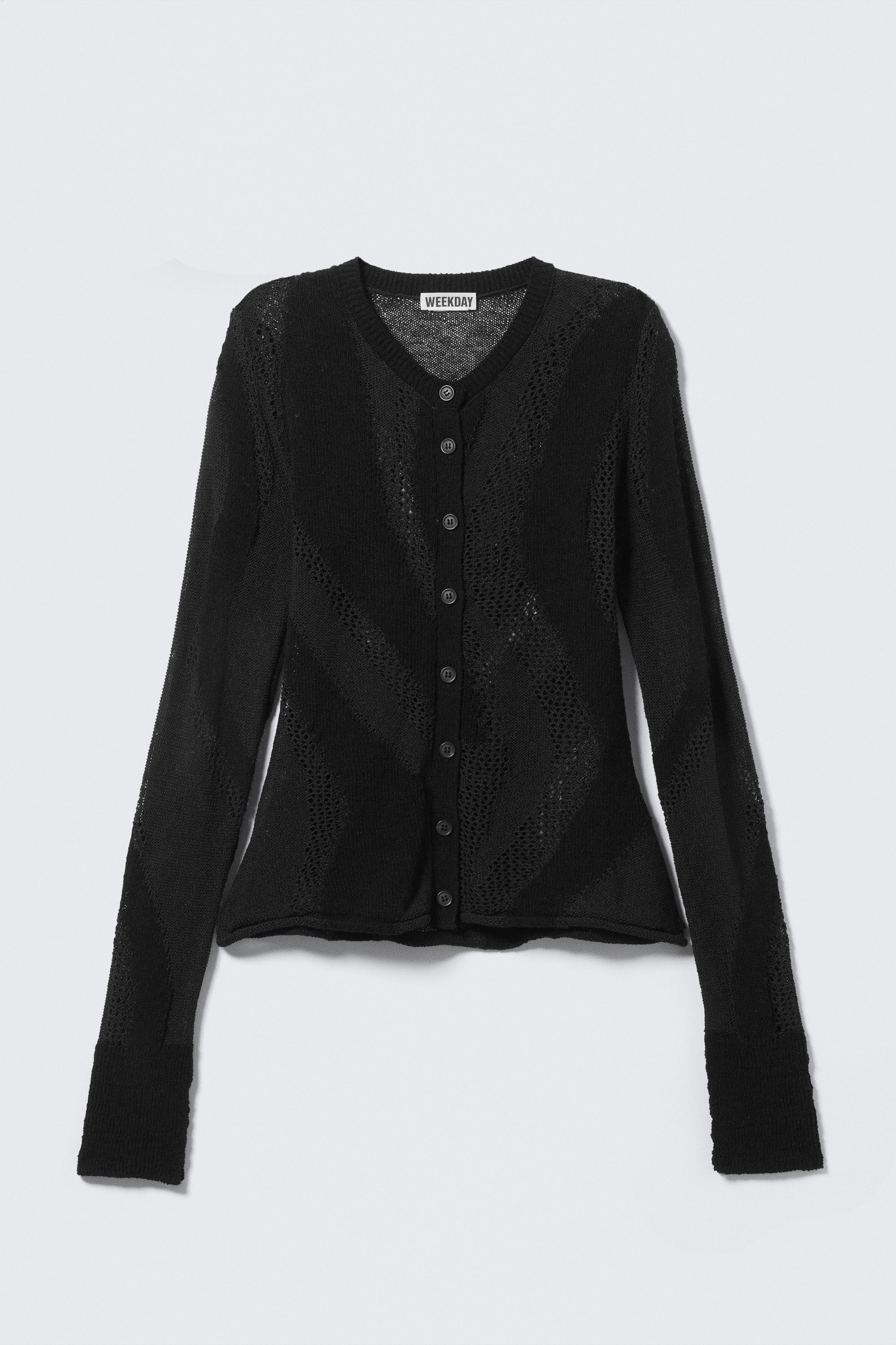 Dark Grey - Slim Fit Textured Knit Cardigan - 0