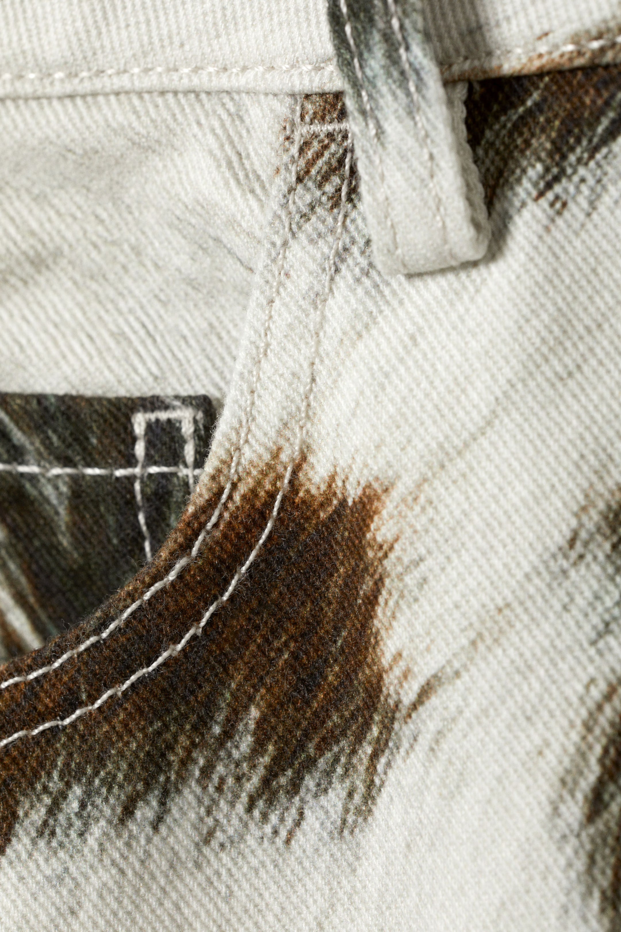 Cow Print - Low Cow Printed Twill Trousers - 1