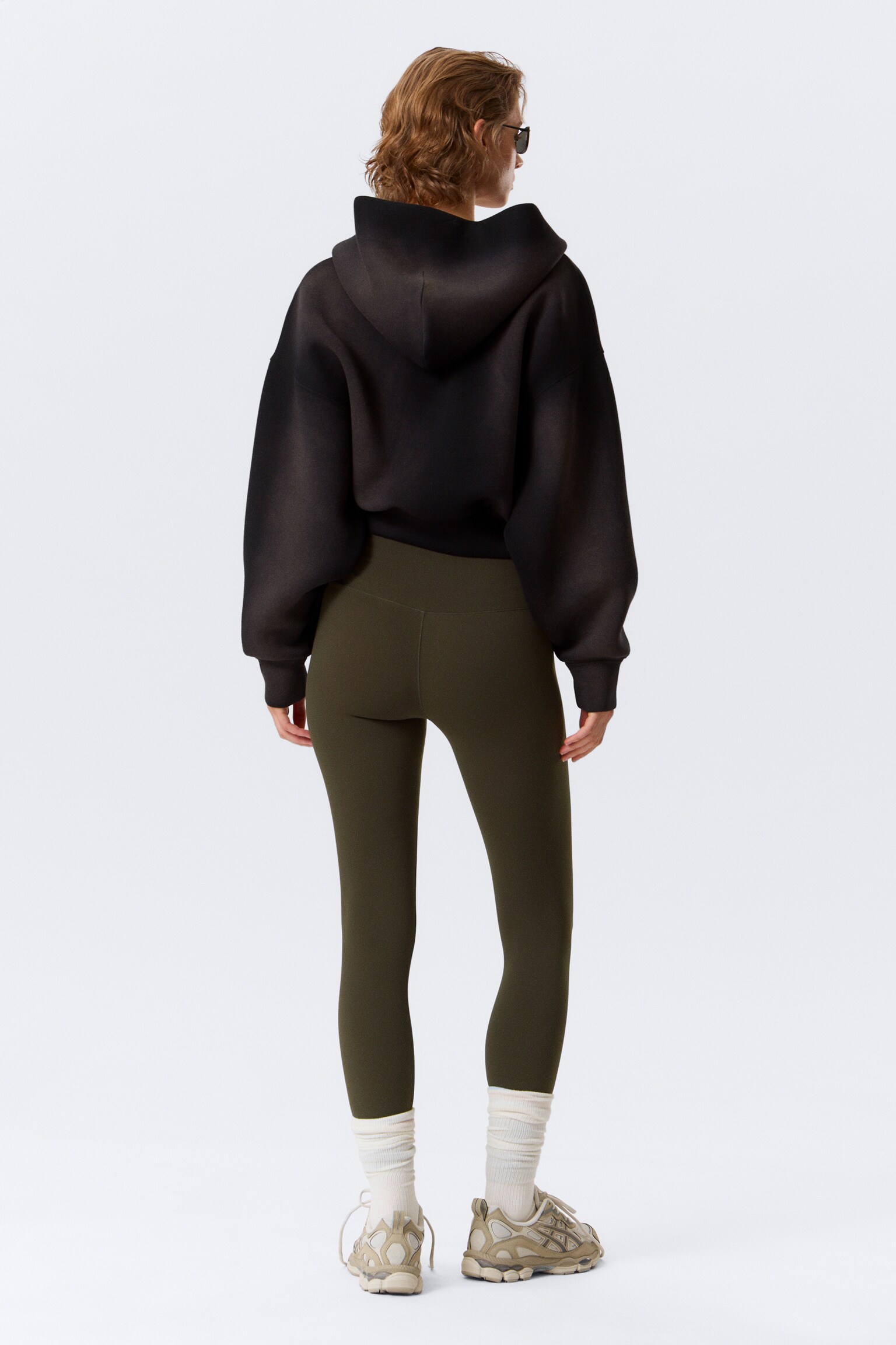 High Waisted Sports Tights - Dark Brown/Light Dusty Grey/Black/Dark Grey/Dark Khaki Green/White/Dark Brown - 6