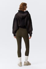 Dark Brown - High Waisted Sports Tights - 3