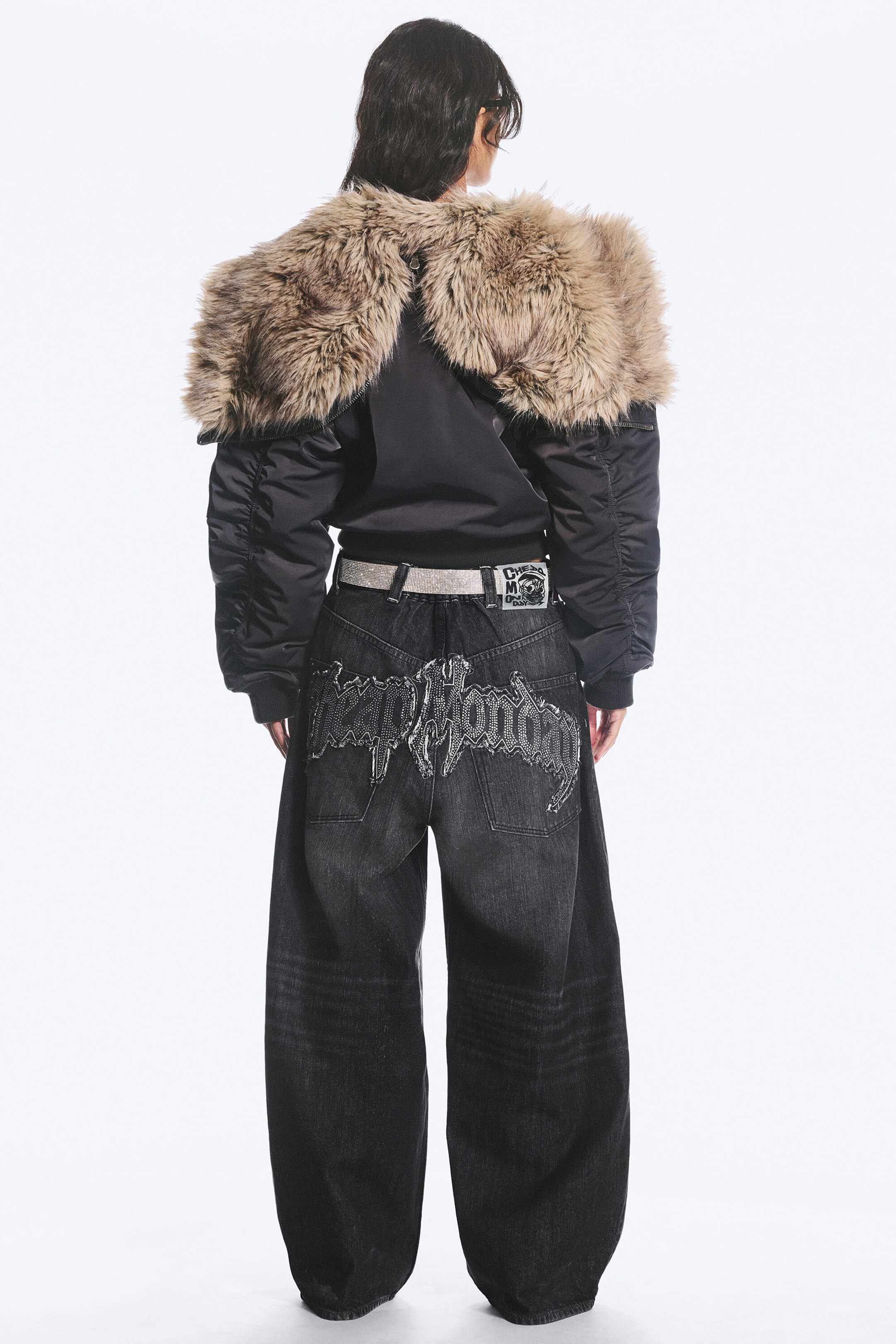 Hematite Black - Black - Dunno Way Unisex Low Rise Loose Barrel Jeans - 8